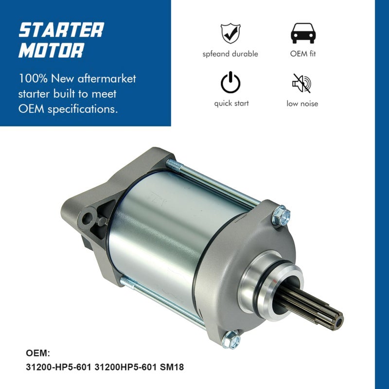 TOPSCOPE Starter Motor Replacement Compatible with 2007-2014 Honda Rancher 420 TRX420 TRX420FA TRX420FE TRX420FM with OE # 31200-HP5-601 31200HR0F01 - Image 2